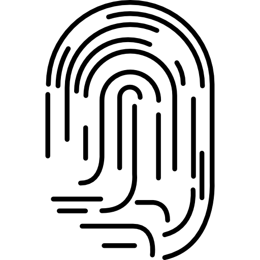 huella digital humana Hand Drawn Black icono