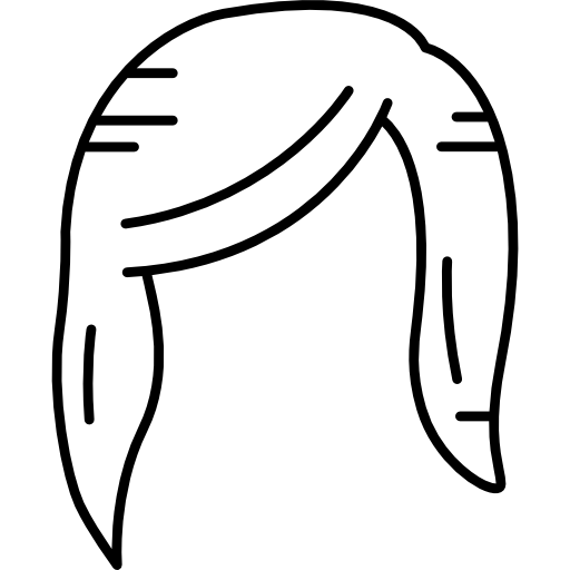 cabelo feminino Hand Drawn Black Ícone