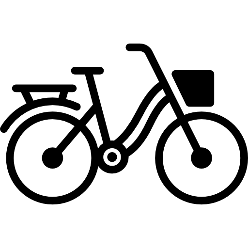 bicicleta con canasta  icono