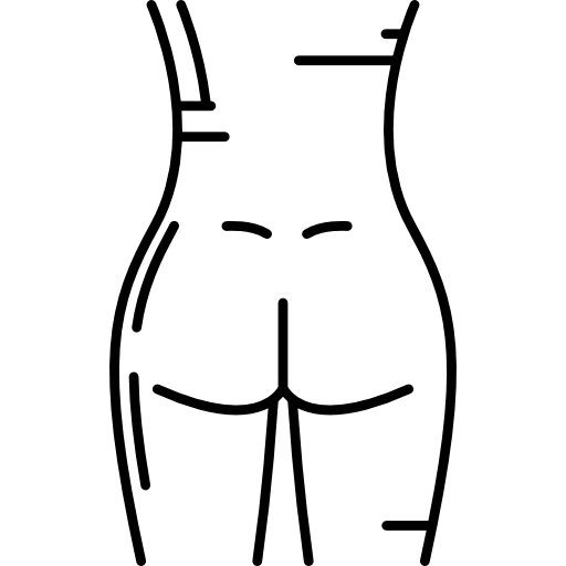 Human Buttocks Hand Drawn Black icon