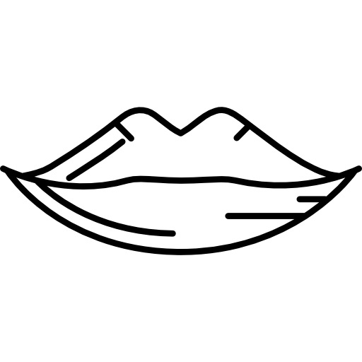 lèvres humaines Hand Drawn Black Icône