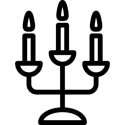 candelabro tre candele  icona