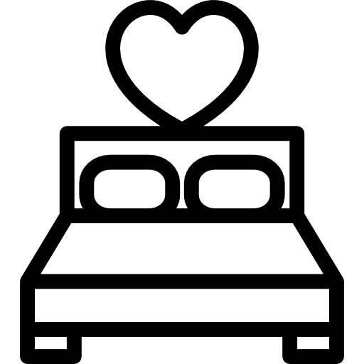 Double Bed with Heart  icon