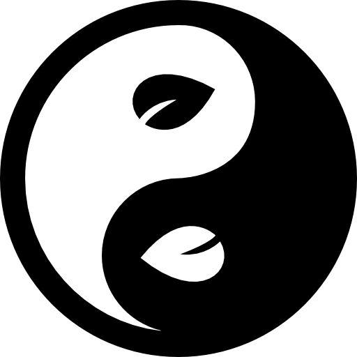 yin yang blattsymbol  icon
