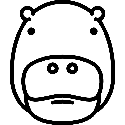 nijlpaard hoofd Special Lineal icoon