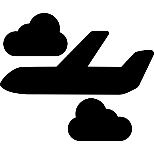 Самолет с облаками  иконка