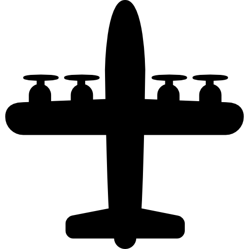 avión con cuatro hélices  icono