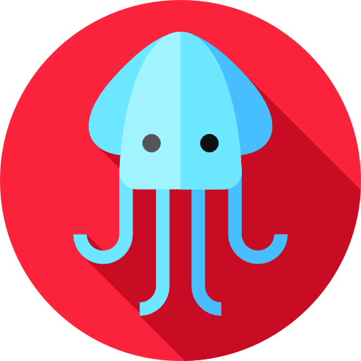 calamar Flat Circular Flat icono