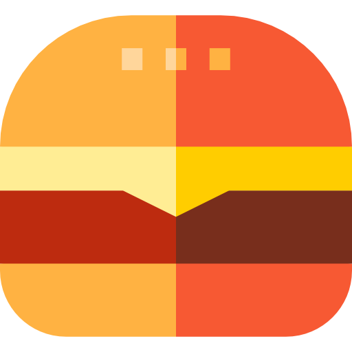 hamburger Basic Straight Flat icoon