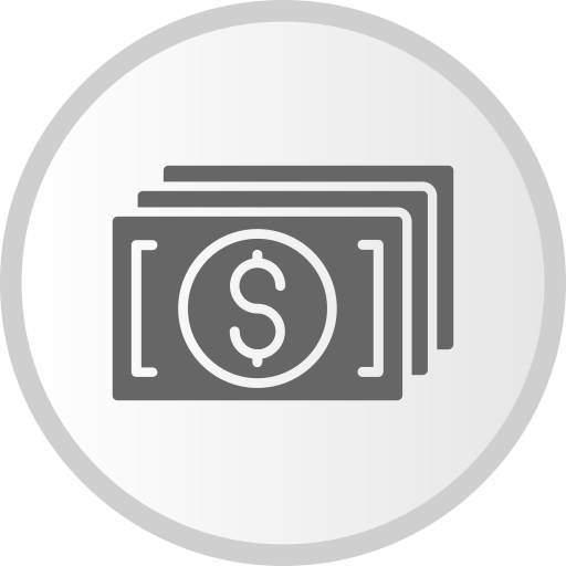 Символ доллара в черном овале Generic Grey иконка