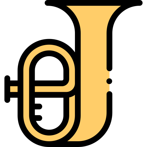 tuba Detailed Rounded Lineal color icono