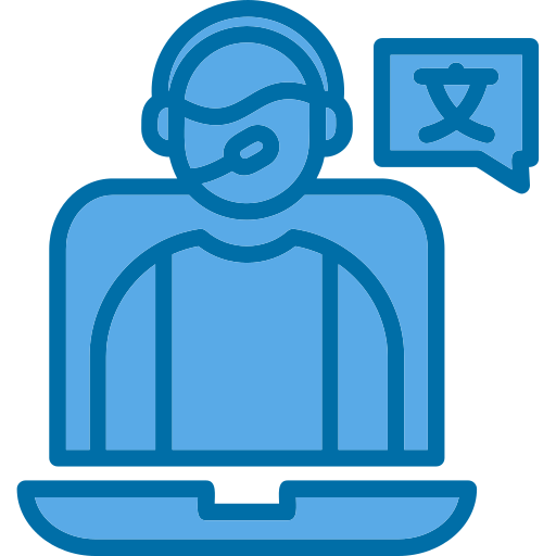 Language learning Generic Blue icon