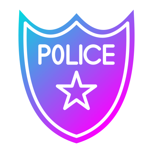 placa de policía Generic Flat Gradient icono