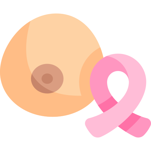 Рак молочной железы Kawaii Flat иконка