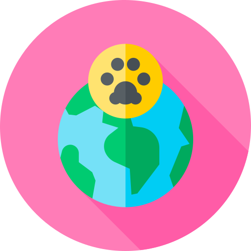 Światowy dzień zwierząt Flat Circular Flat ikona