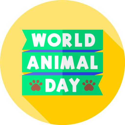 world animal day Flat Circular Flat icono