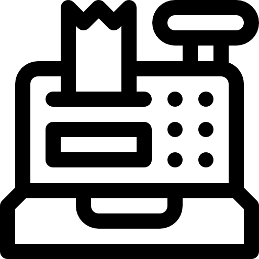 caja registradora Basic Rounded Lineal icono