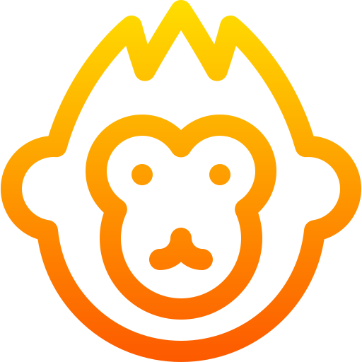 małpa Basic Gradient Lineal color ikona