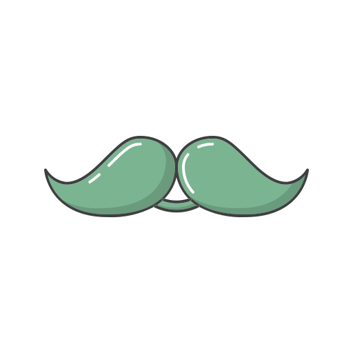 moustache Generic Thin Outline Color Icône