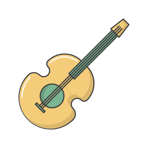 Guitar Generic Thin Outline Color icon