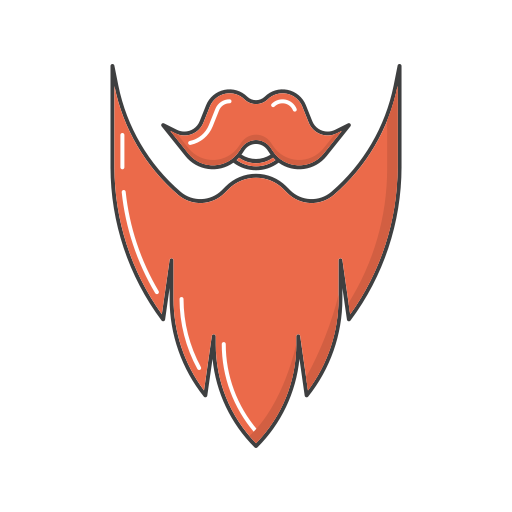 Beard Generic Thin Outline Color icon