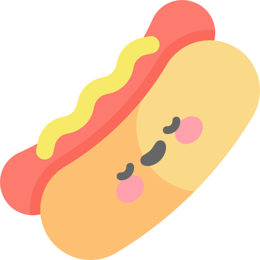 hotdog Kawaii Flat ikona