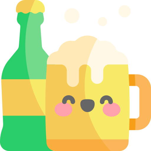 bier Kawaii Flat icoon