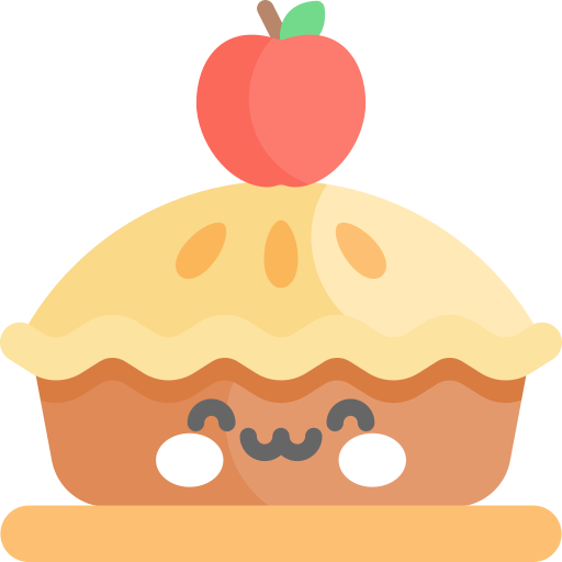 Яблочный пирог Kawaii Flat иконка