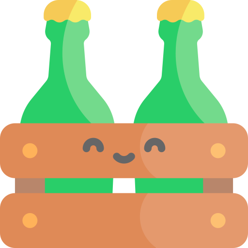 caja de cerveza Kawaii Flat icono