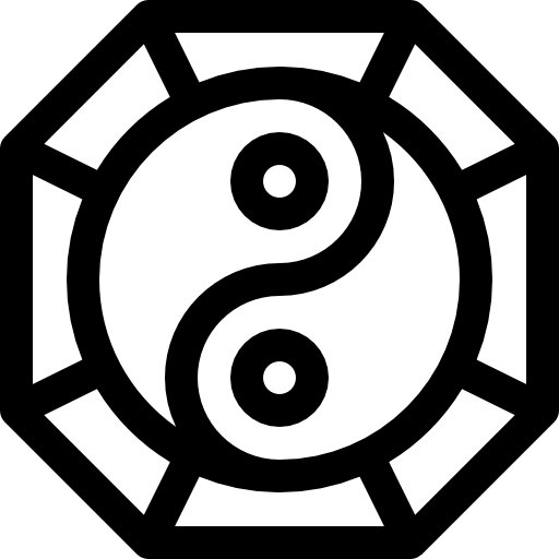 yin yang Basic Rounded Lineal ikona