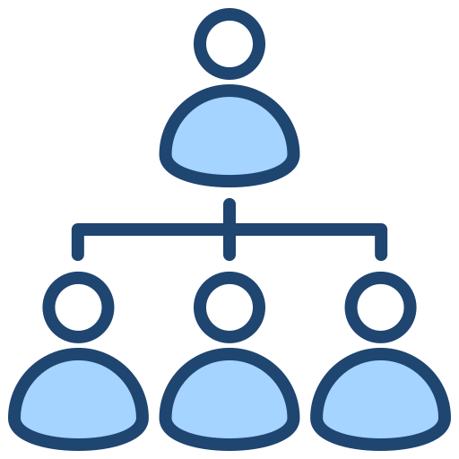 organisatiestructuur Generic Blue icoon