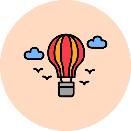 熱気球 Generic Outline Color icon