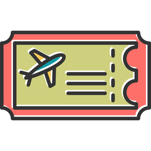 bilet na samolot Generic Color Omission ikona