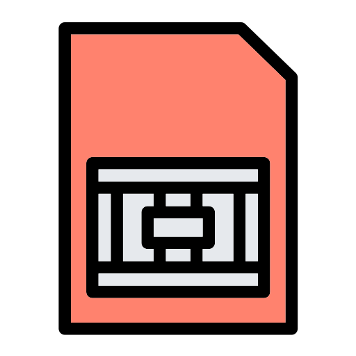 carta sim Generic Outline Color icona
