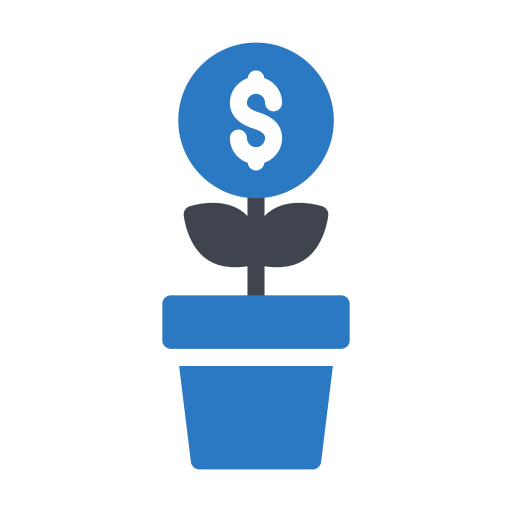 Money growth Essential Color Blue icon