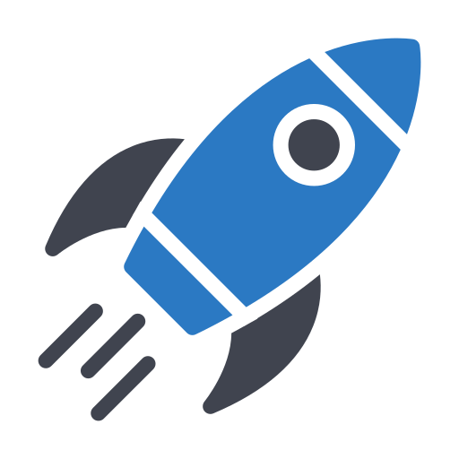 Rocket launch Essential Color Blue icon