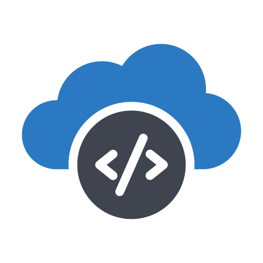 cloud coding Essential Color Blue Ícone