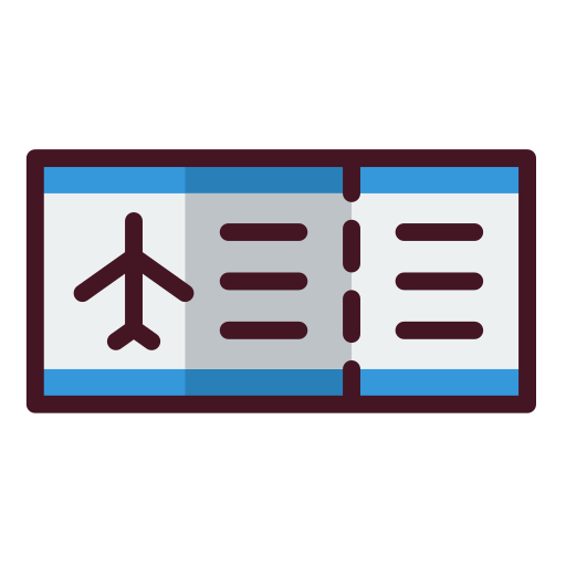 飛行機のチケット Generic Outline Color icon