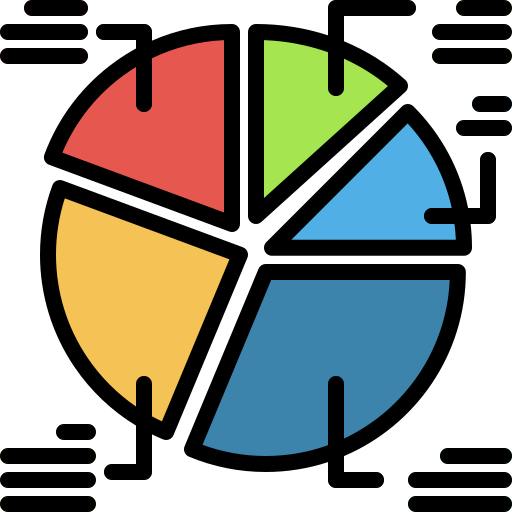 파이 차트 Generic Outline Color icon