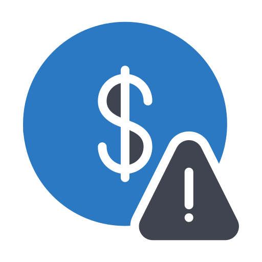 financieel risico Generic Blue icoon