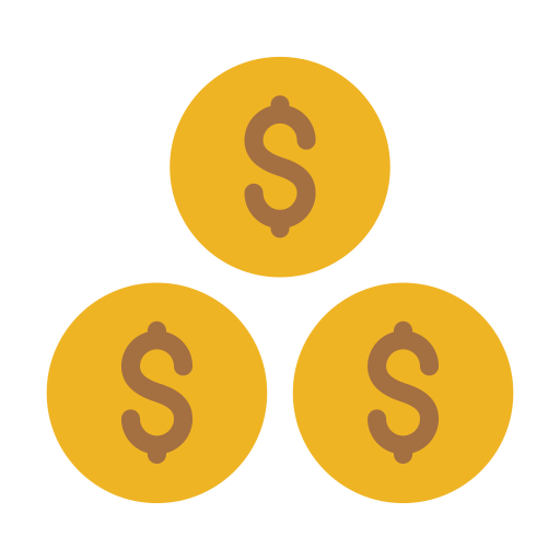 monedas de dolar Vector Stall Flat icono