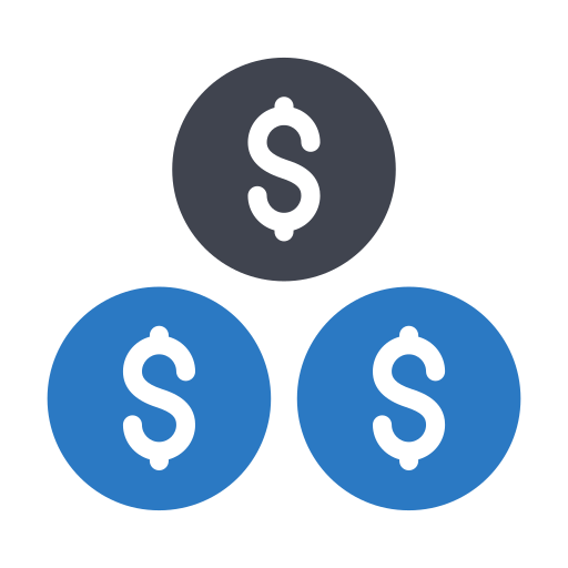 dollar munten Generic Blue icoon