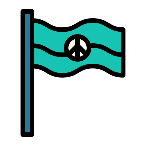 Peace flag Generic Outline Color icon