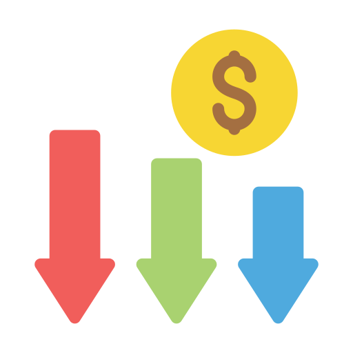 Cost saving Vector Stall Flat icon