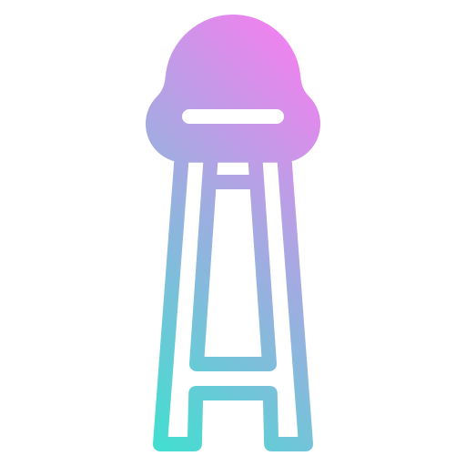 wysokie krzesło Generic Flat Gradient ikona