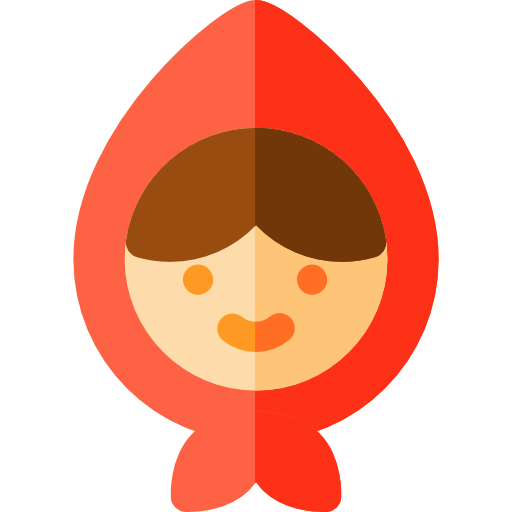 czerwony kapturek Basic Rounded Flat ikona