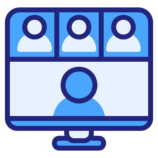 Video conference Generic Blue icon