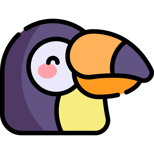 toucan Kawaii Lineal color Icône