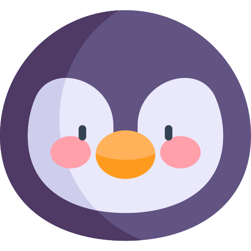 pingüino Kawaii Flat icono