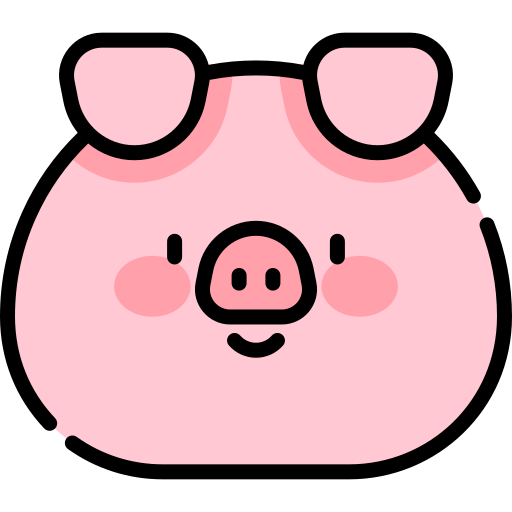 cerdo Kawaii Lineal color icono